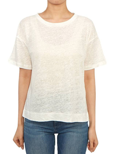 Falla Linen Short Sleeve T-Shirt White - MAX MARA - BALAAN 2