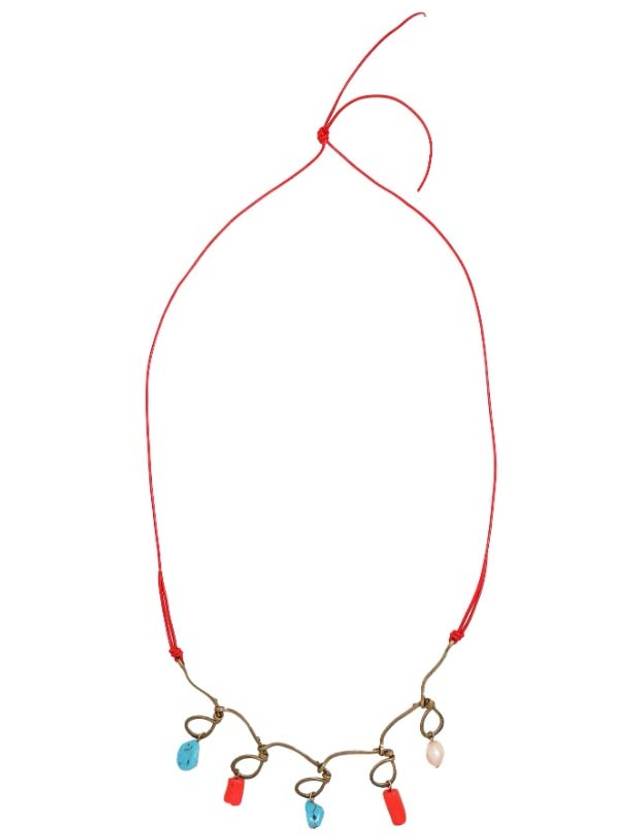 Hanging coral and turquoise stones Necklace - MARNI - BALAAN 1