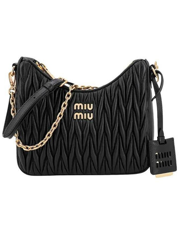 Matelasse Nappa Leather Shoulder Bag Black - MIU MIU - BALAAN 1