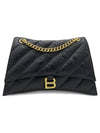 Quilted Crush Medium Chain Shoulder Bag Black - BALENCIAGA - BALAAN 3