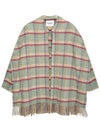 Check Pattern Shawl Cape Green - ISABEL MARANT - BALAAN 2