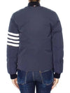 Tech Faille 4 Bar Down Varsity Bomber Jacket Navy - THOM BROWNE - BALAAN 6