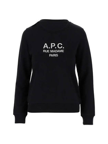 Women's TINa Logo Sweat Sweatshirt Black - A.P.C. - BALAAN 1