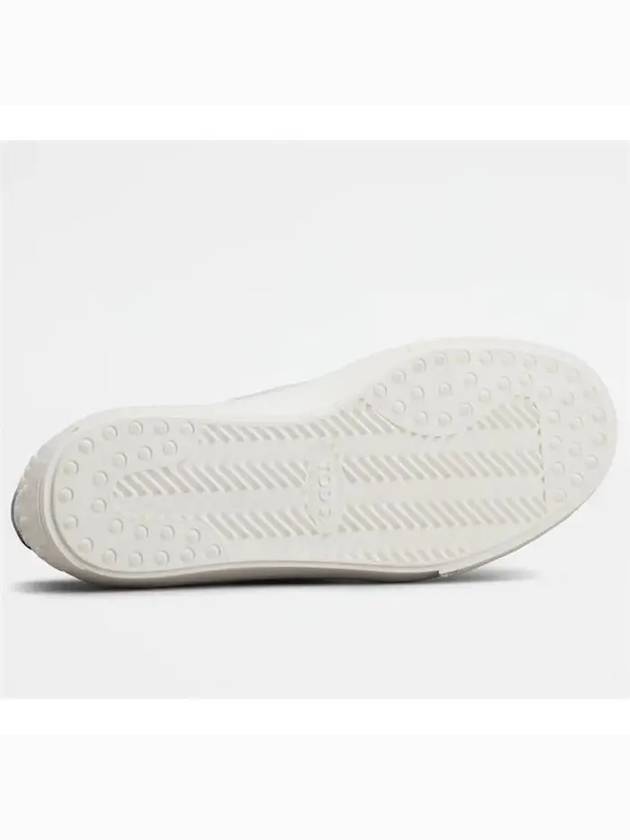 Round Toe Leather Low Top Sneakers White - TOD'S - BALAAN.