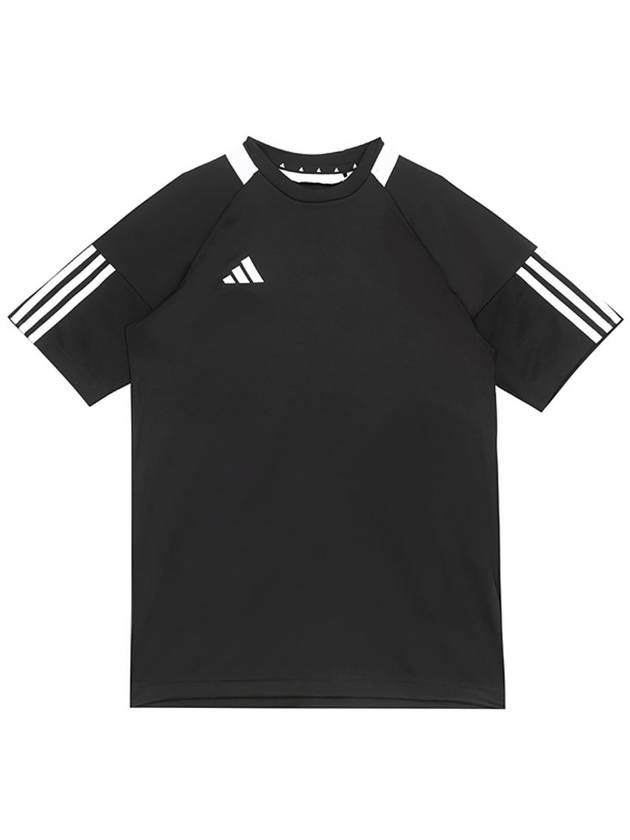 Sereno 3 Stripe Short Sleeve T-Shirt Black - ADIDAS - BALAAN 1