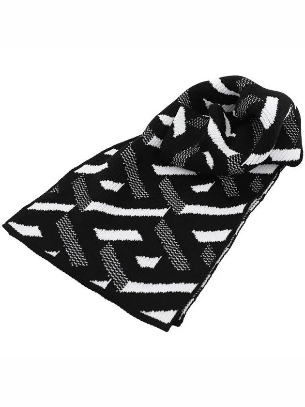 Geometric Pattern Muffler Black - VERSACE - BALAAN 4