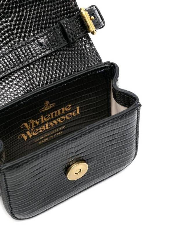 Lizard Leather Mini Bag Black - VIVIENNE WESTWOOD - BALAAN 3