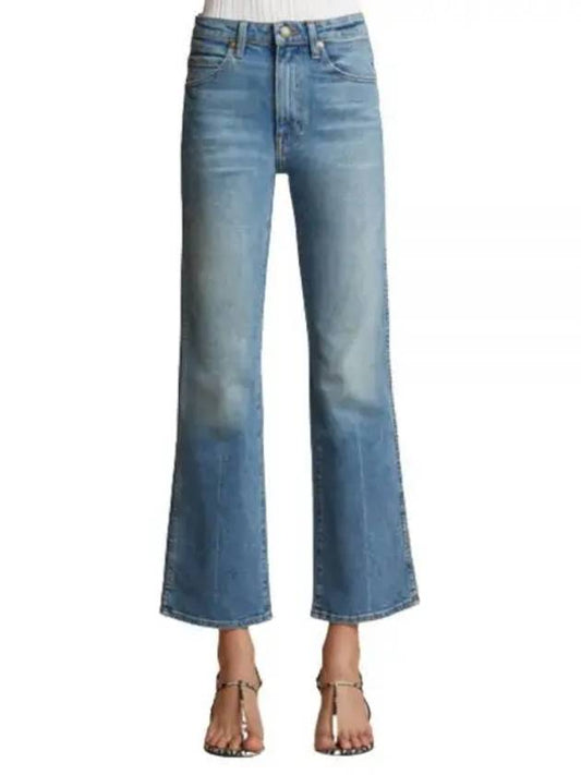 Women's Vivienne Washed Crop Jeans Vintage Blue - KHAITE - BALAAN 2