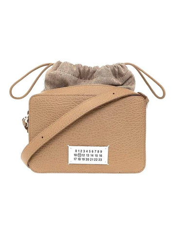 Logo Patch Leather Bucket Cross Bag Beige - MAISON MARGIELA - BALAAN 1