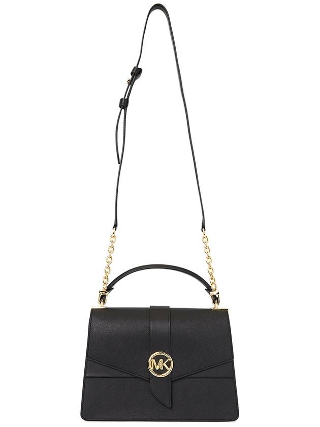 Greenwich Saffiano Strap Medium Shoulder Bag Black - MICHAEL KORS - BALAAN.