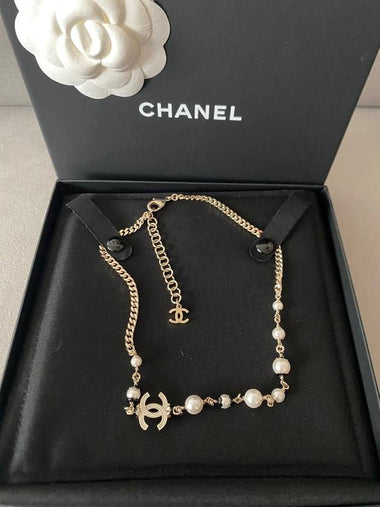 CC logo necklacepearl pearl necklace goldABE159 - CHANEL - BALAAN 1