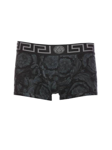 Baroque Print Boxer Trunk Briefs Black Grey - VERSACE - BALAAN 1