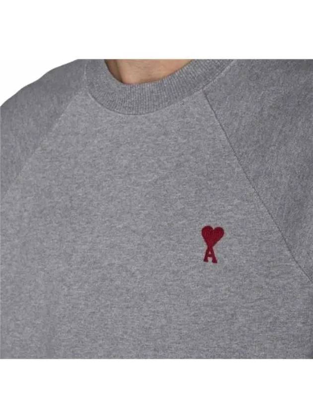 Small Heart Logo Sweatshirt Grey - AMI - BALAAN 5