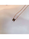 Mini Pop H Pendant Rose Gold & Noir - HERMES - BALAAN 10