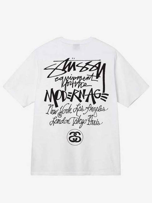 Modern Age Cotton Short Sleeve T-Shirt White - STUSSY - BALAAN 2