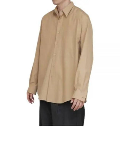 24 WASHED FINX TWILL BIG SHIRT LIGHT BROWN A24SS02TN Fins - AURALEE - BALAAN 1