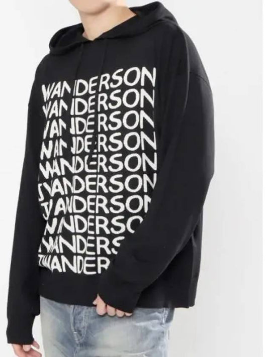 Intarsia Logo Wool Hoodie Black - JW ANDERSON - BALAAN 2