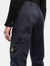 Wappen Patch Slim Fit Straight Pants Blue - STONE ISLAND - BALAAN 6