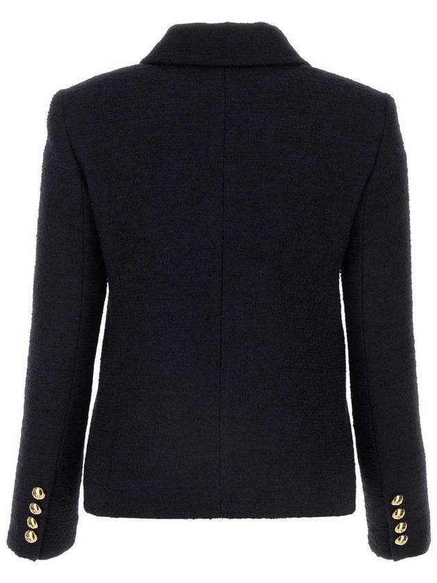 V logo signature tweed jacket navy - VALENTINO - BALAAN 3