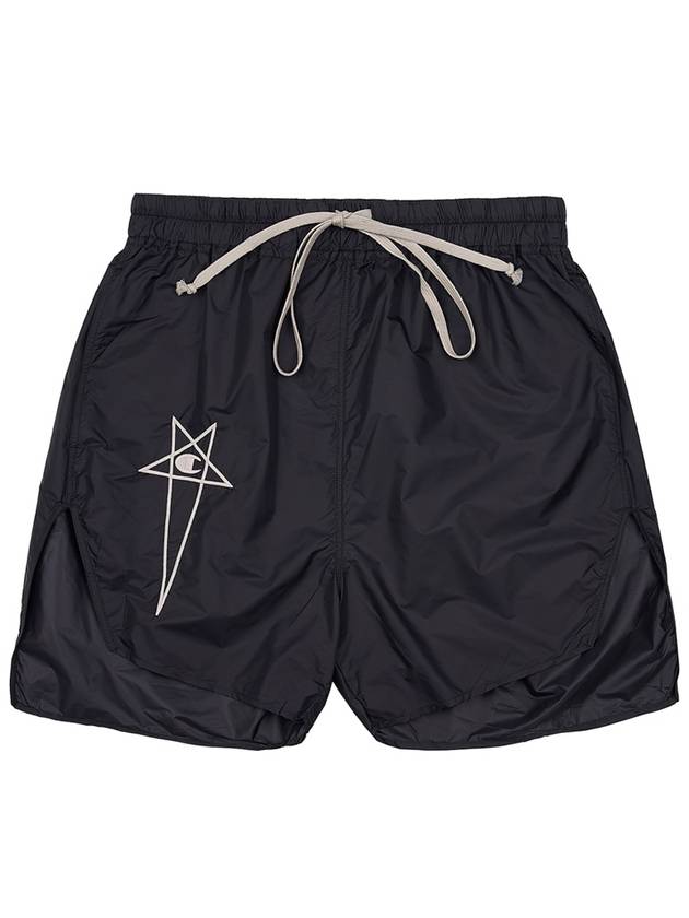 Champion Embroidered Logo Swim Shorts Black - RICK OWENS - BALAAN 10