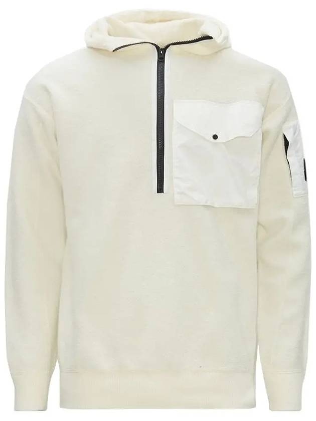 Half Zip Up Wool Knit Top Ivory - CP COMPANY - BALAAN 2