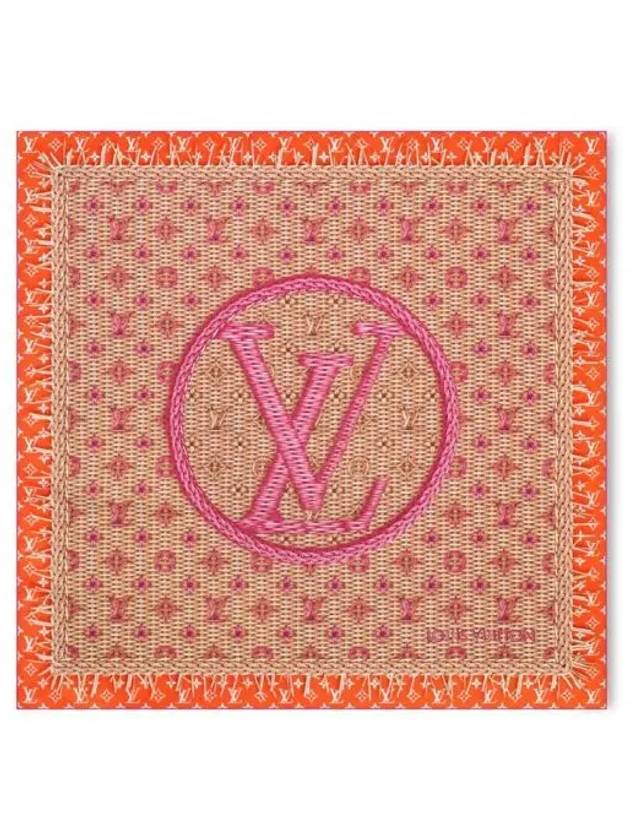 Monogram Rattan Square 90 Scarf Orange - LOUIS VUITTON - BALAAN 2