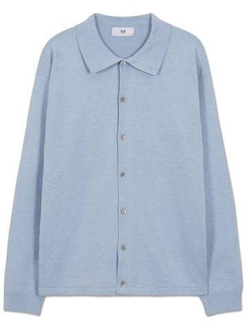 Mercy semi over high neck collar cardigan BABY BLUE - WEST GRAND BOULEVARD - BALAAN 1