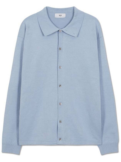 Mercy semi over high neck collar cardigan BABY BLUE - WEST GRAND BOULEVARD - BALAAN 2