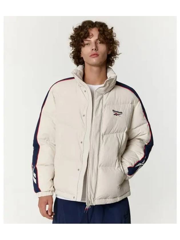 Classic Vector Paneled Down Jacket Beige - REEBOK - BALAAN 1