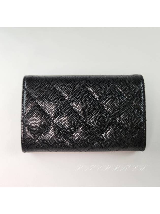 Classic card wallet black caviar snap women s AP4333 - CHANEL - BALAAN 5