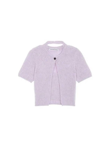 Halterneck layered short sleeve cardigan violet 270430 - ALEXANDER WANG - BALAAN 1