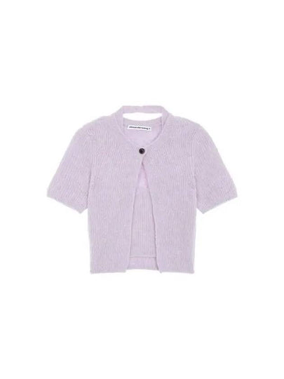 Halterneck layered short sleeve cardigan violet 270430 - ALEXANDER WANG - BALAAN 1