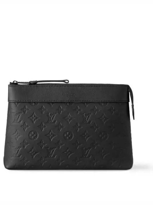 Pochette Voyage Souple Monogram Leather Pouch Bag Black - LOUIS VUITTON - BALAAN 2