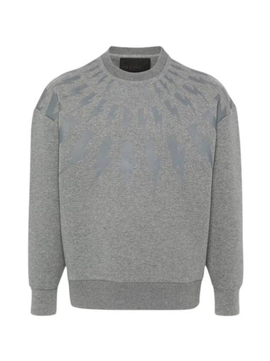 Fair Isle Thunderbolt Easy Sweatshirt Grey - NEIL BARRETT - BALAAN 1