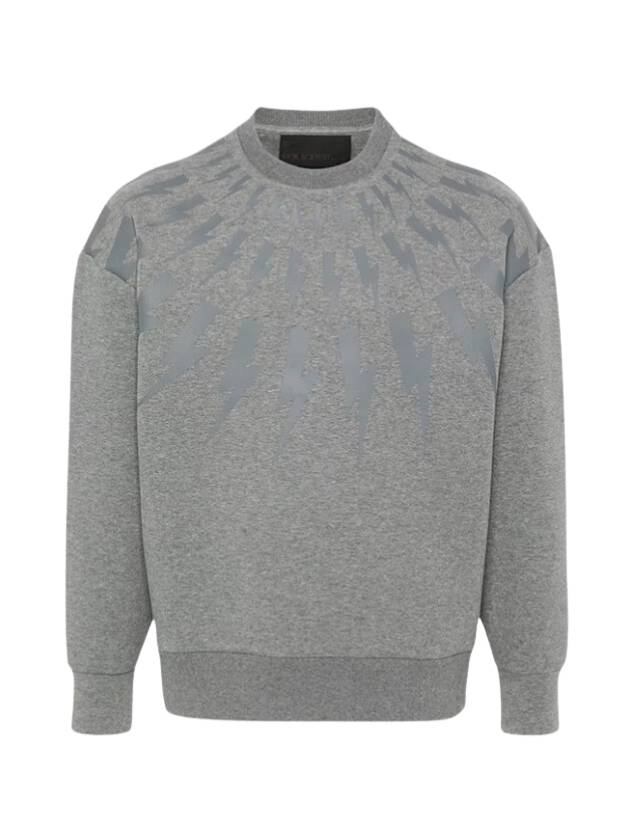 Fair Isle Thunderbolt Easy Sweatshirt Grey - NEIL BARRETT - BALAAN 1