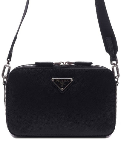 Brique Saffiano Leather Cross Bag Black - PRADA - BALAAN 2