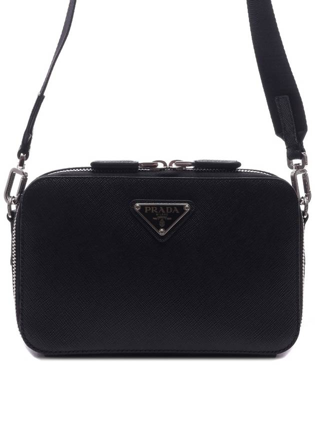 Brique Saffiano Leather Cross Bag Black - PRADA - BALAAN 3