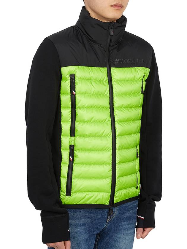 Grenoble Logo Patch Funnel Zip-Up Jacket Black Green - MONCLER - BALAAN 5