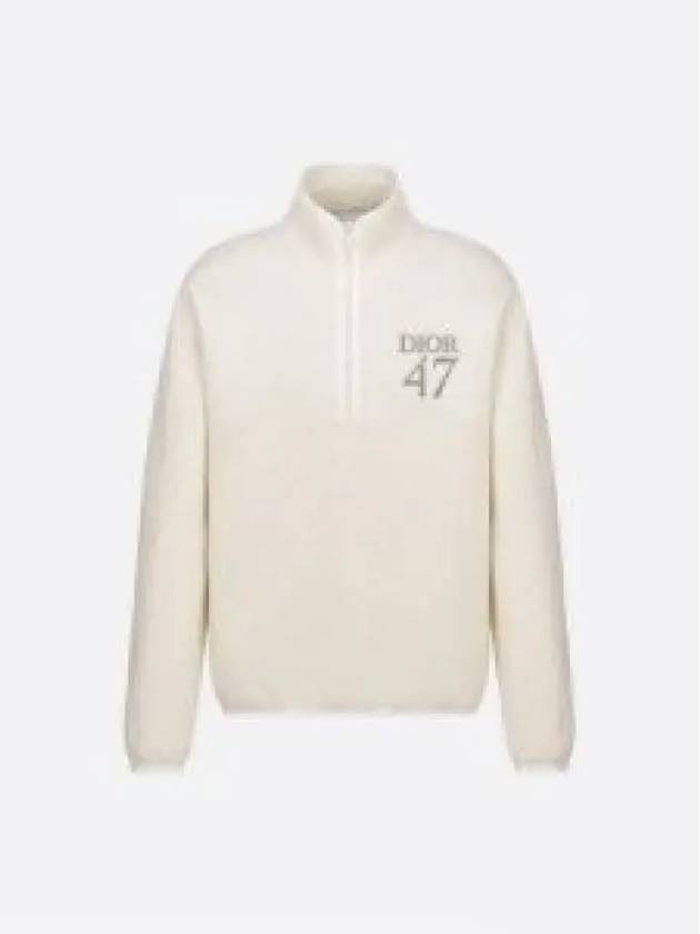 Stand Collar Regular Fit Sweatshirt White - DIOR - BALAAN 2