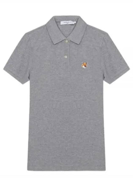 Fox Head Patch Classic Short Sleeve Polo Shirt Gray - MAISON KITSUNE - BALAAN 2