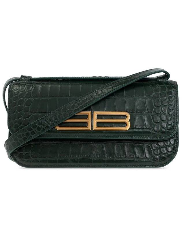 Gold BB Logo Shoulder Bag Green - BALENCIAGA - BALAAN 1