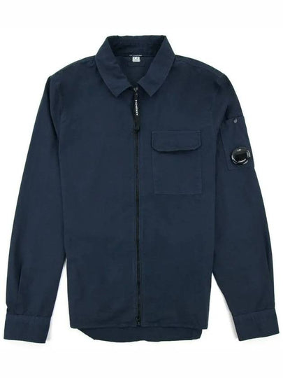 Emerized Gabardine Overshirt Zip-Up Jacket Navy - CP COMPANY - BALAAN 2