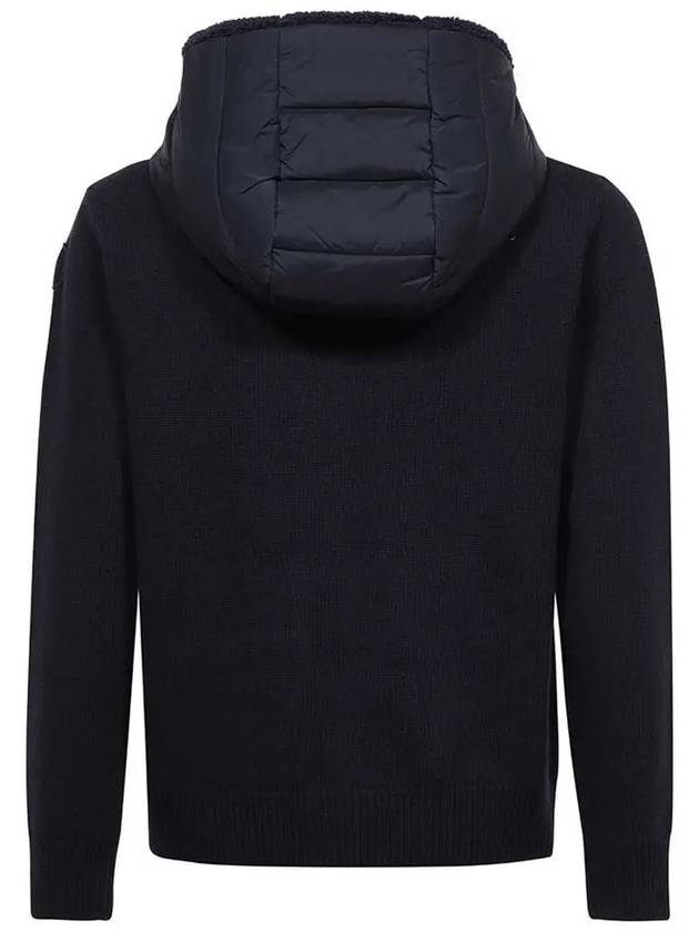 Logo Wool Hooded Zip Up Navy 9B000 16 M1115 778 - MONCLER - BALAAN 3