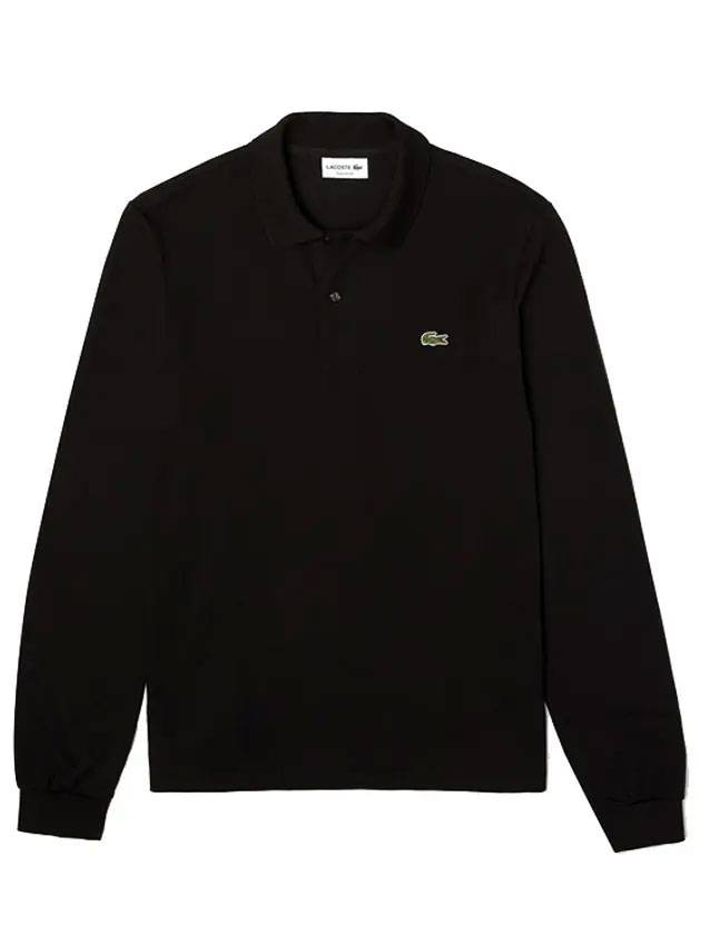 Men's Original Cotton Long Sleeve Polo Shirt Black - LACOSTE - BALAAN 1