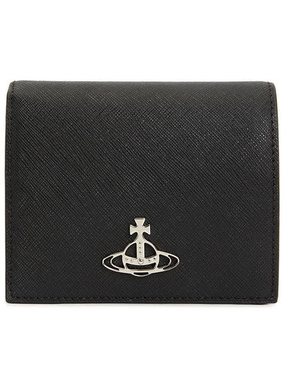 Logo Two-Fold Half Wallet Black - VIVIENNE WESTWOOD - BALAAN 2