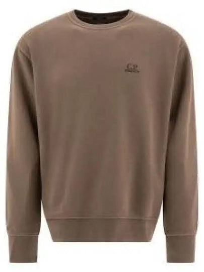 Embroidered Logo Cotton Sweatshirt Brown - CP COMPANY - BALAAN 2