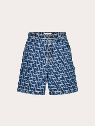 VALENTINO SHORT IN DENIM TOILE ICONOGRAPHE - VALENTINO - BALAAN 1