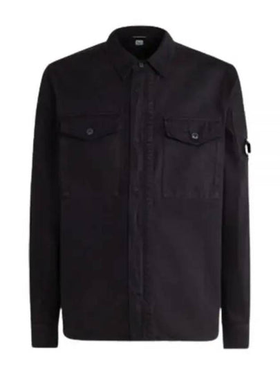 Military Twill Emerald Pocket Long Sleeve Shirt Black - CP COMPANY - BALAAN 2