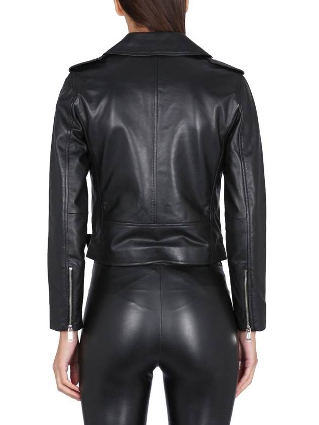 Women's Leather Biker Jacket Black - MICHAEL KORS - BALAAN 6