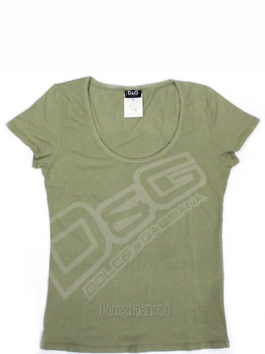 women round short sleeve tshirt khaki - DOLCE&GABBANA - BALAAN 1